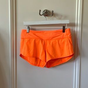 New Neon Orange Lulu speed up shorts!